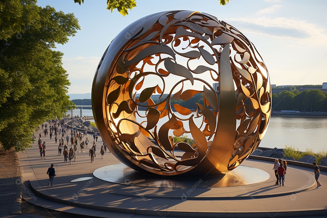 A escultura da unidade de metal