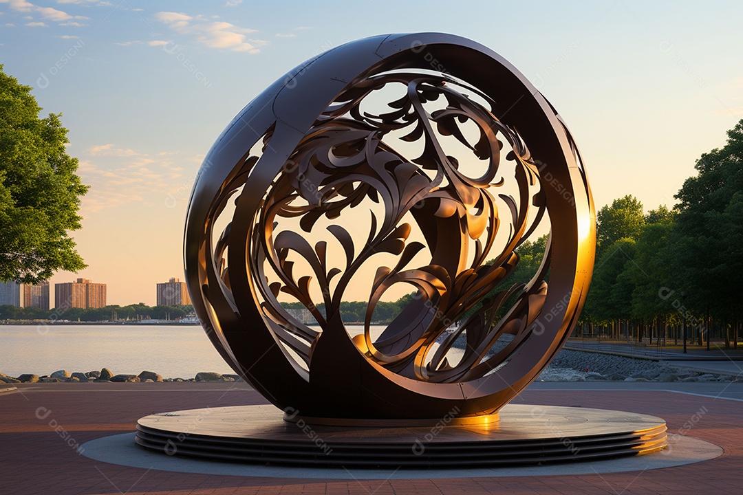 A escultura da unidade de metal