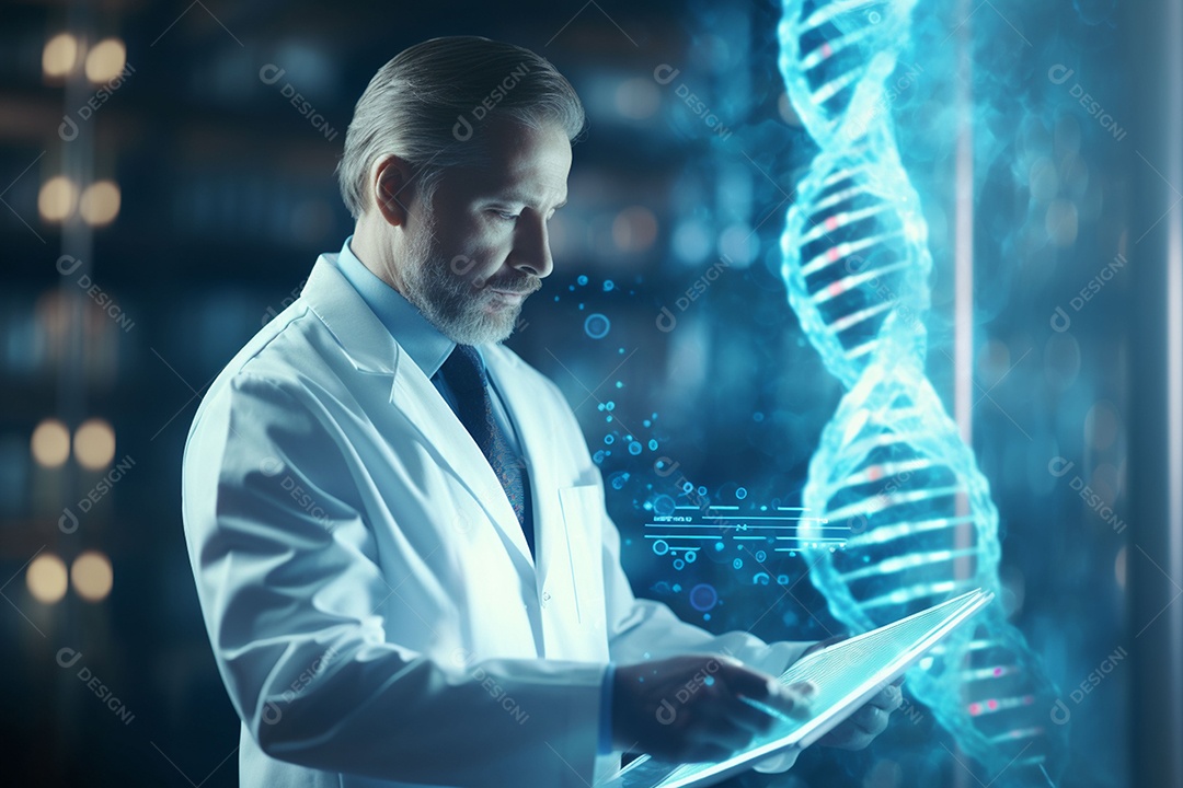 Médico de tecnologia segurando ícone de saúde