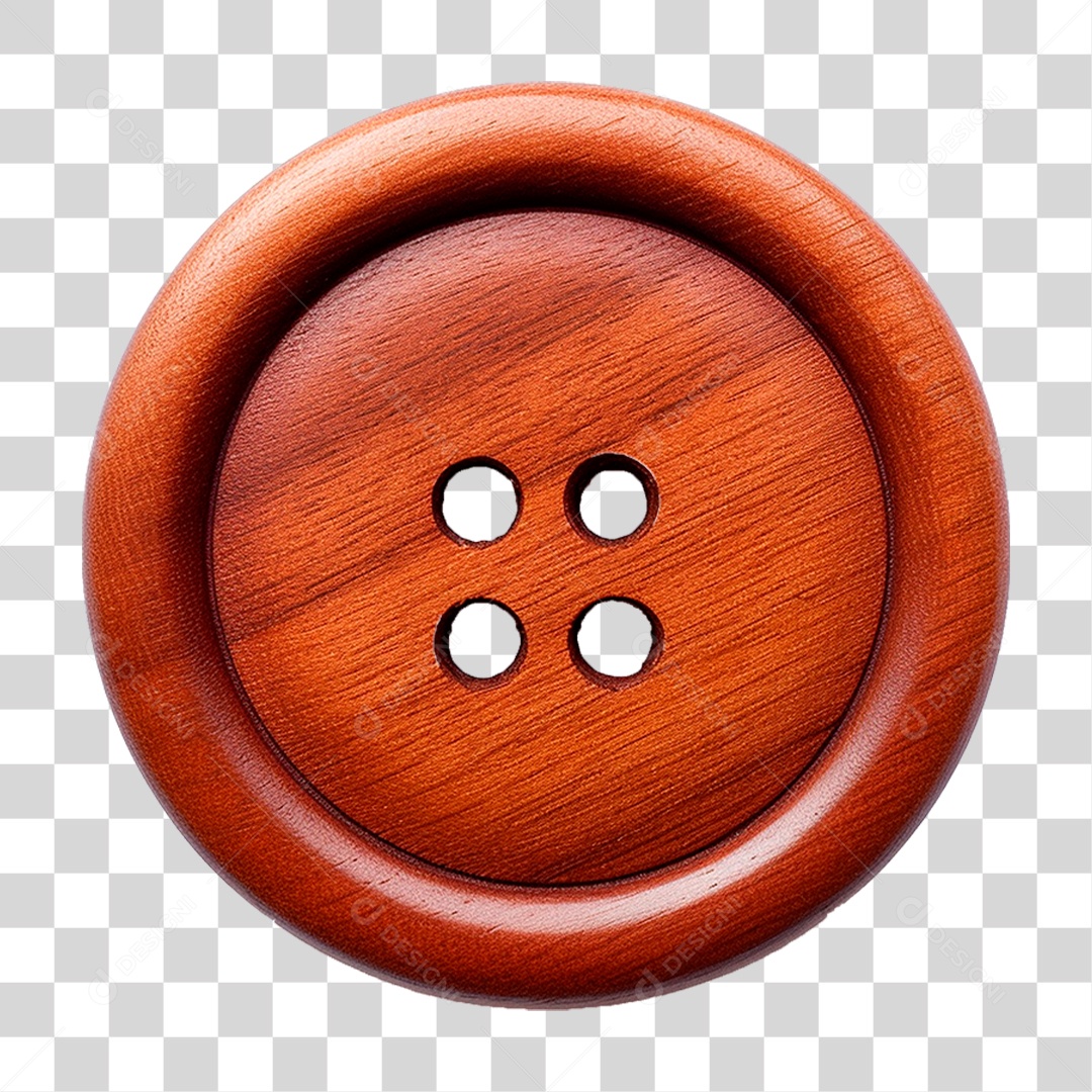 Botão de Madeira PNG Transparente