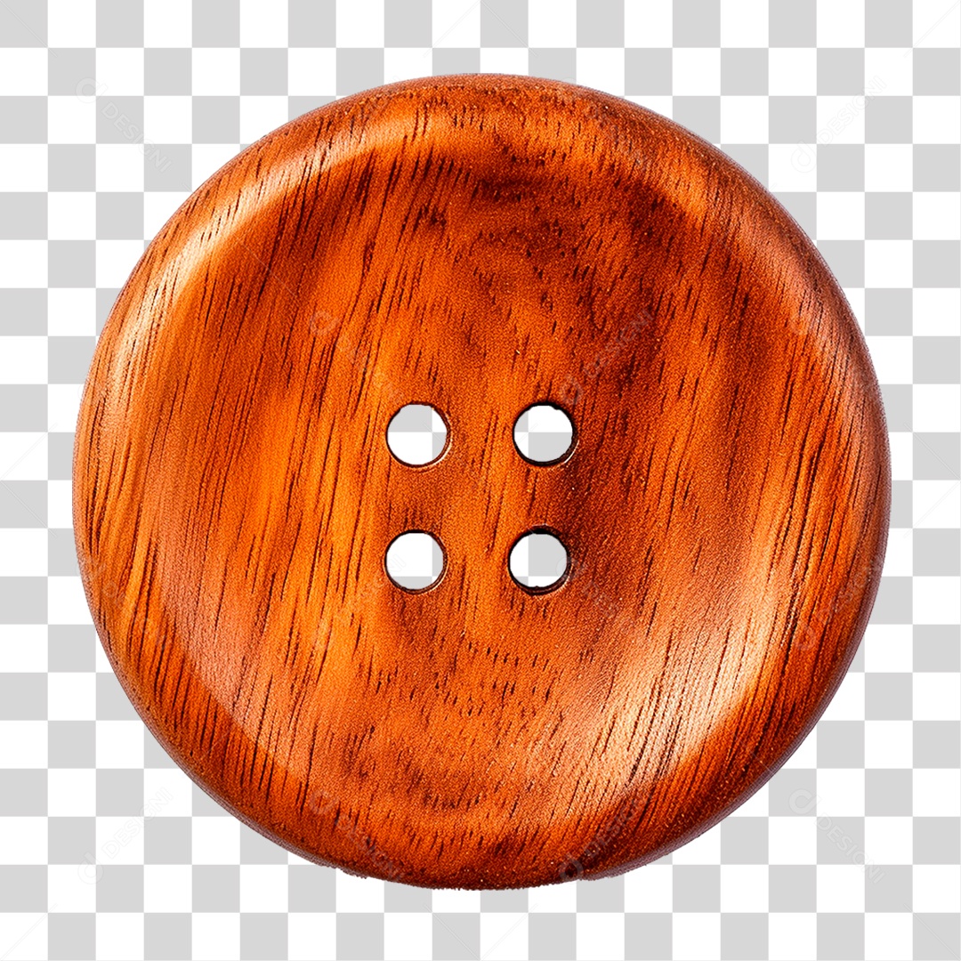 Botão de Madeira PNG Transparente