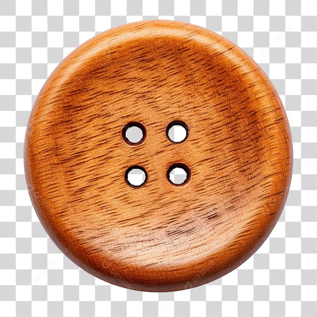 Botão de Madeira PNG Transparente