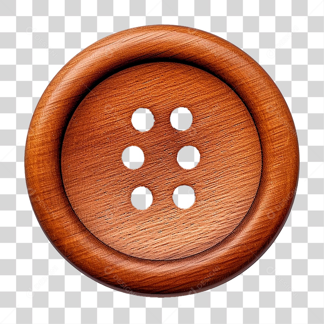 Botão de Madeira PNG Transparente