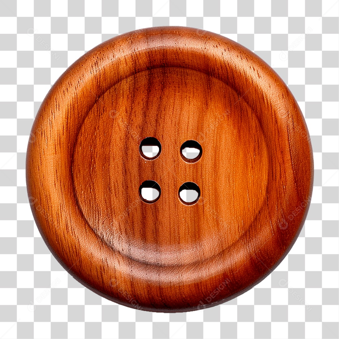 Botão de Madeira PNG Transparente