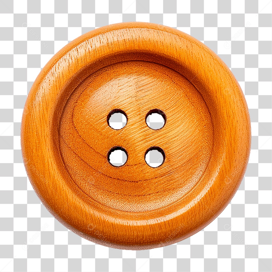 Botão de Madeira PNG Transparente