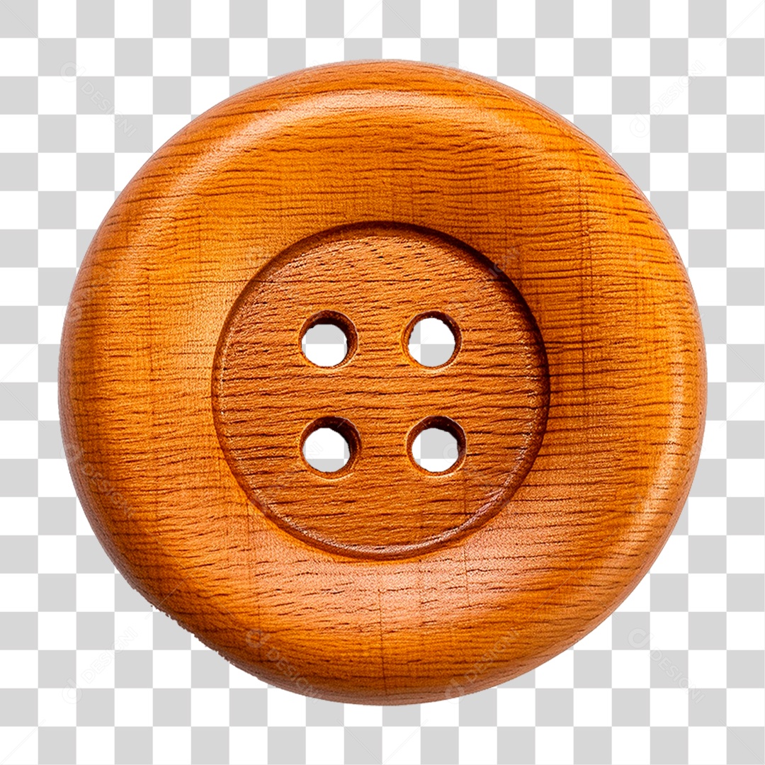 Botão de Madeira PNG Transparente
