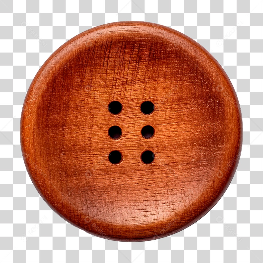 Botão de Madeira PNG Transparente