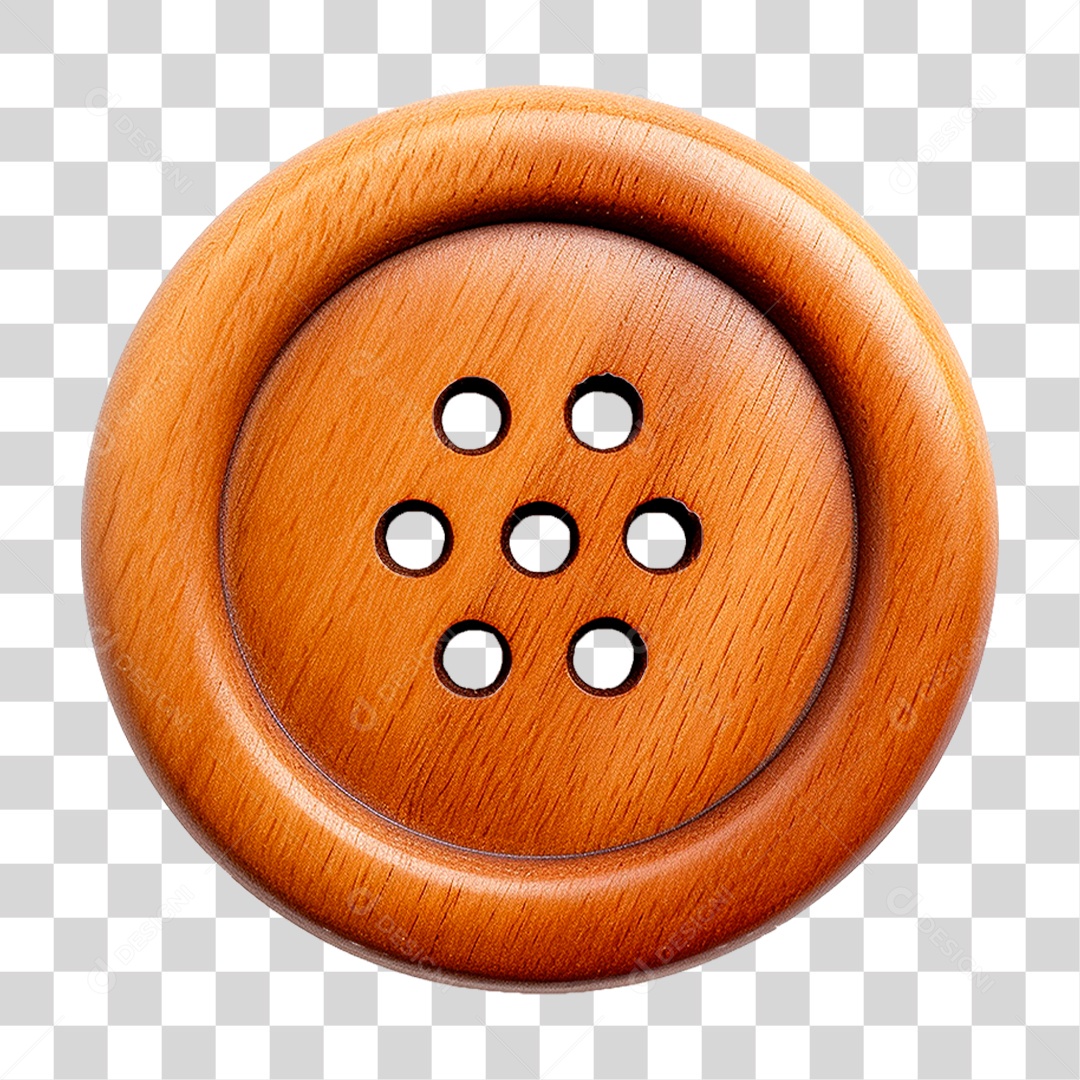 Botão de Madeira PNG Transparente