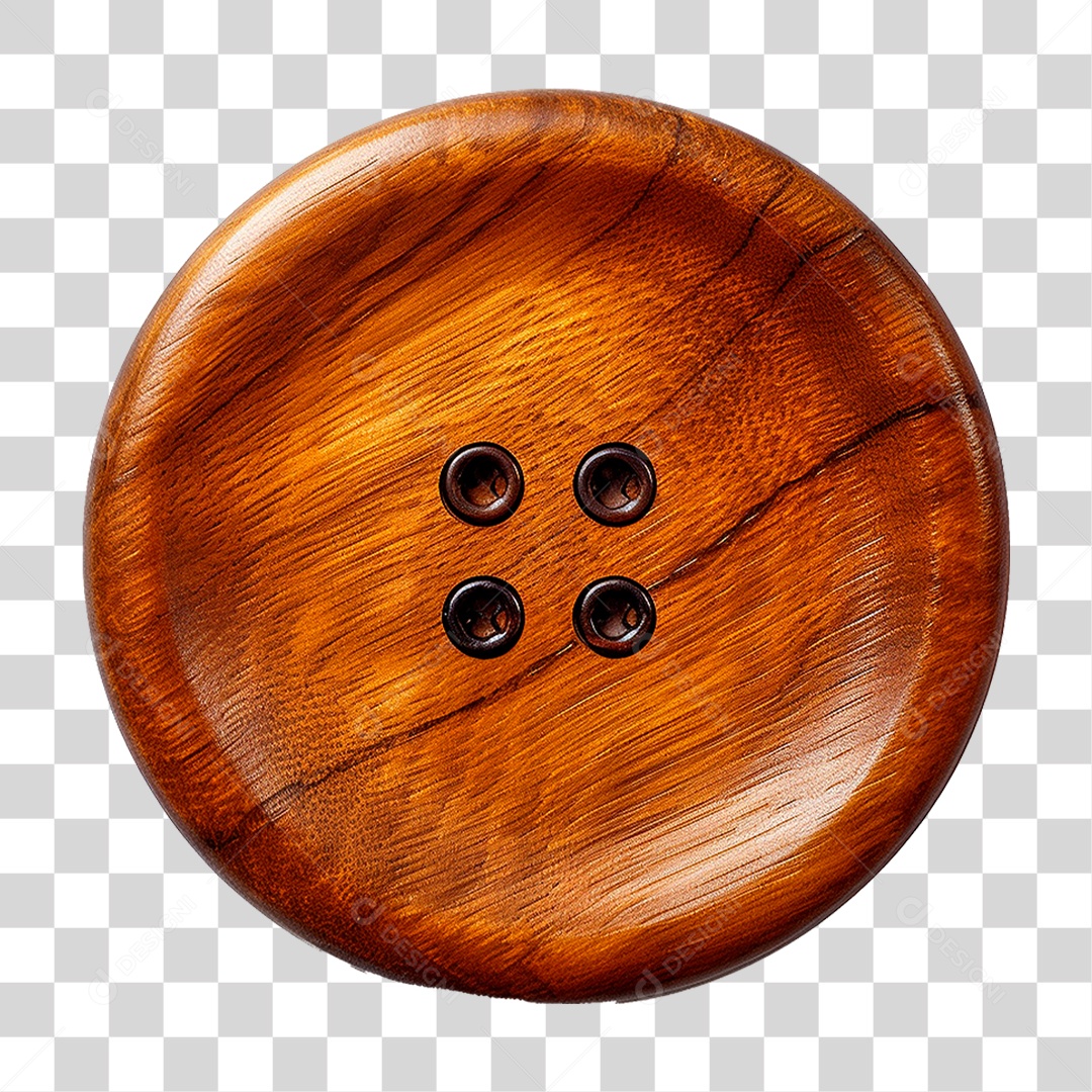 Botão de Madeira PNG Transparente