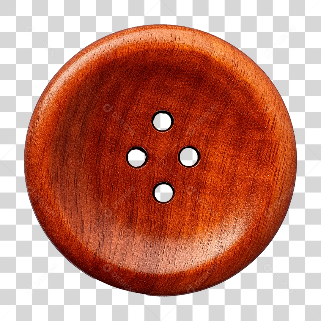 Botão de Madeira PNG Transparente