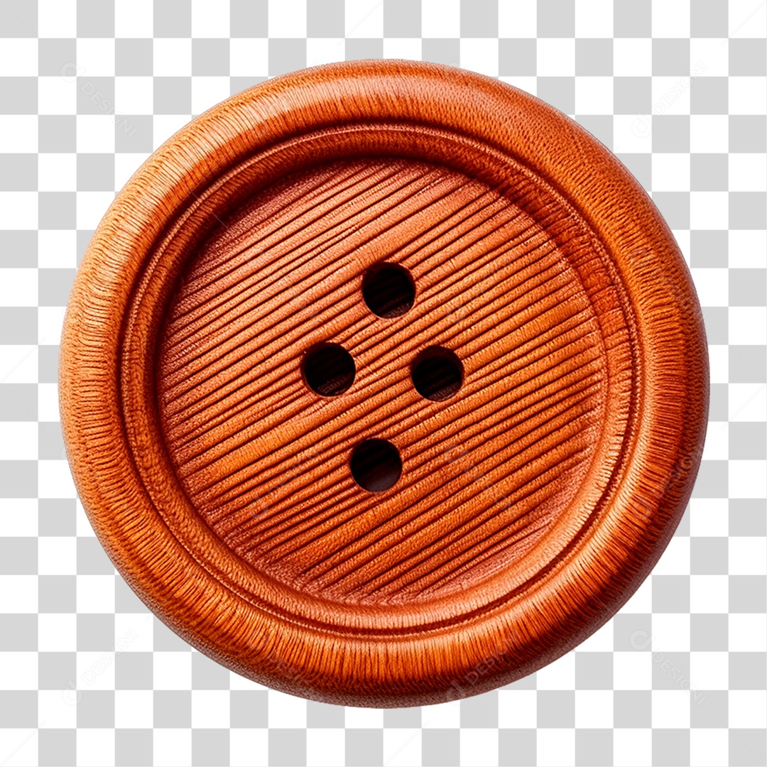 Botão de Madeira PNG Transparente