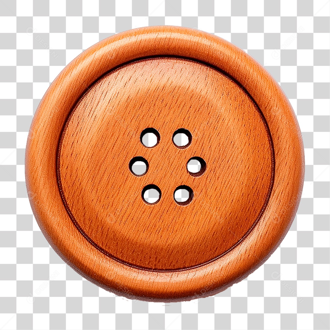 Botão de Madeira PNG Transparente