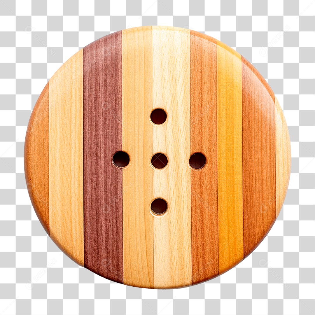 Botão de Madeira PNG Transparente