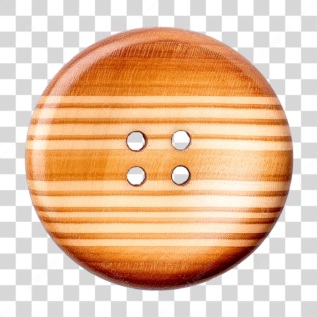 Botão de Madeira PNG Transparente
