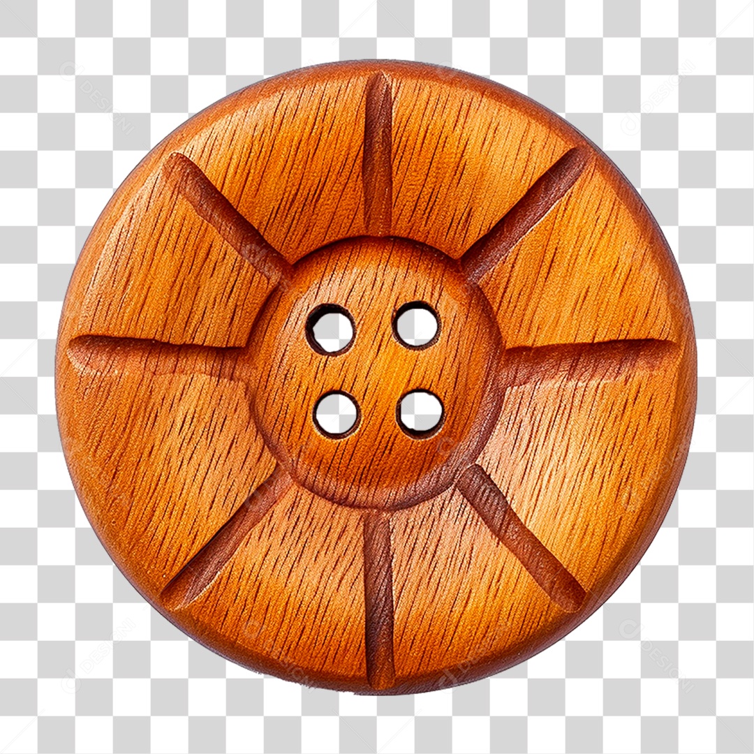 Botão de Madeira PNG Transparente
