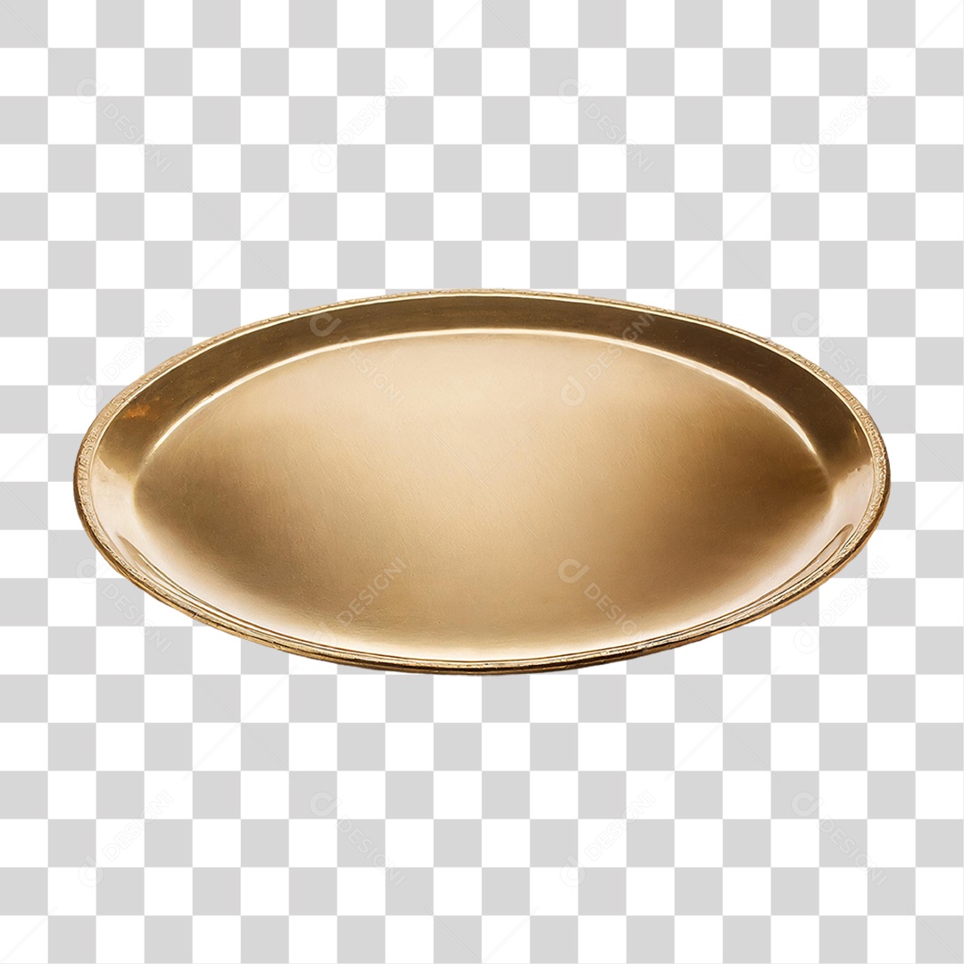 Bandeja Dourada PNG Transparente