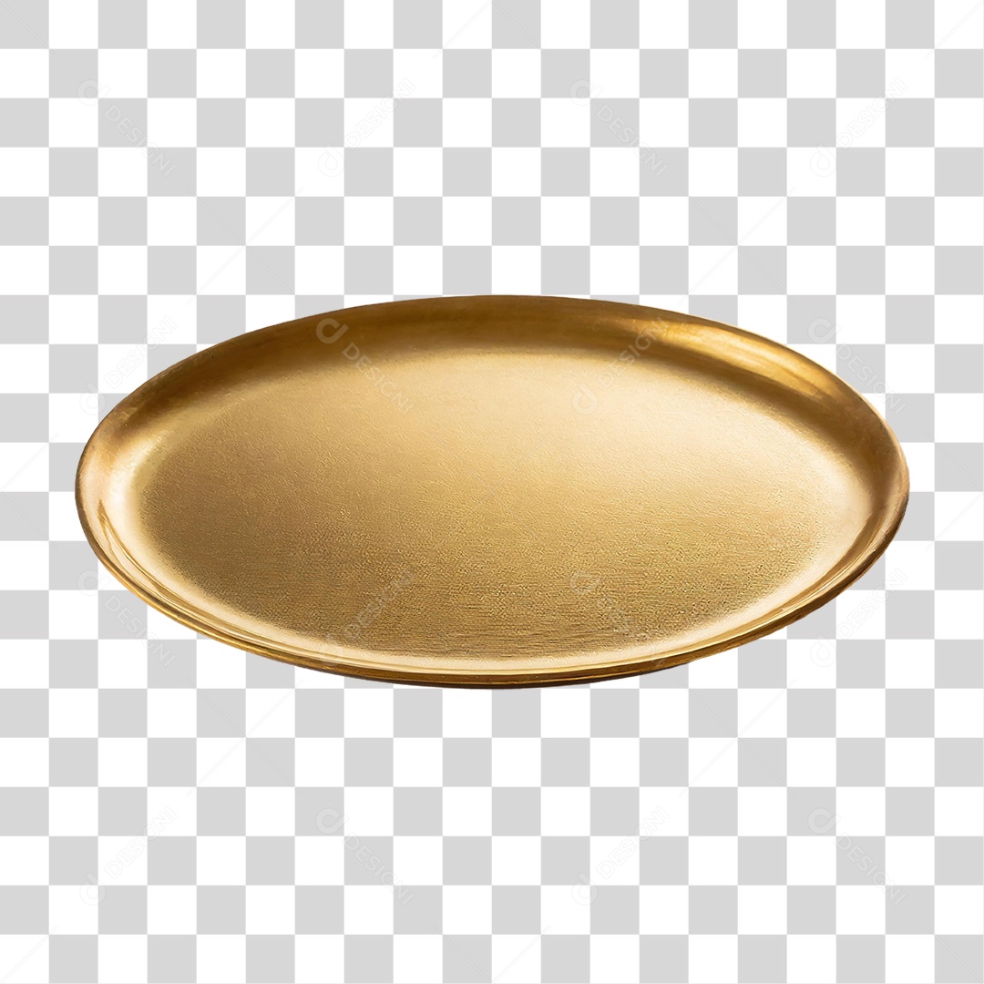 Bandeja Dourada PNG Transparente