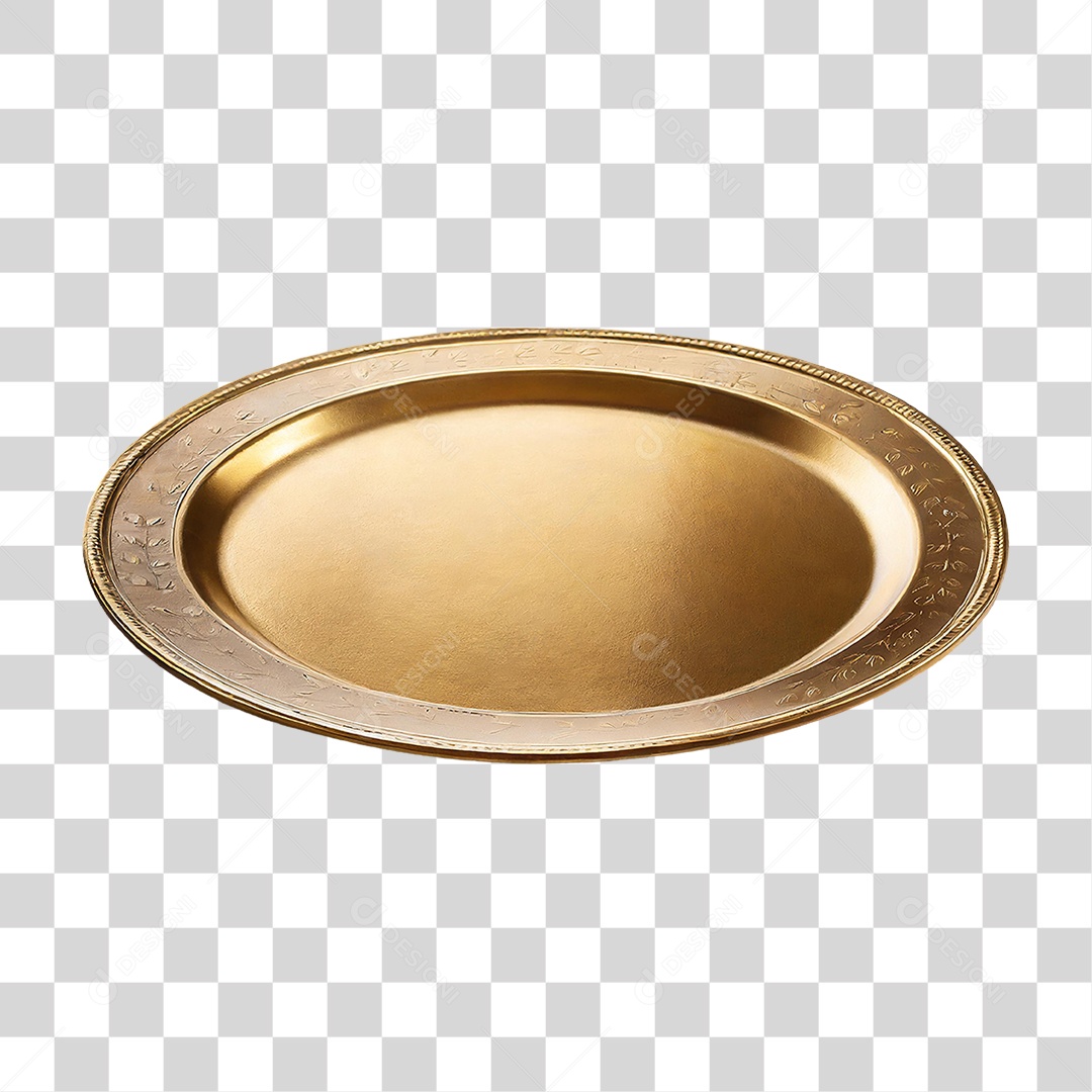 Bandeja Dourada PNG Transparente
