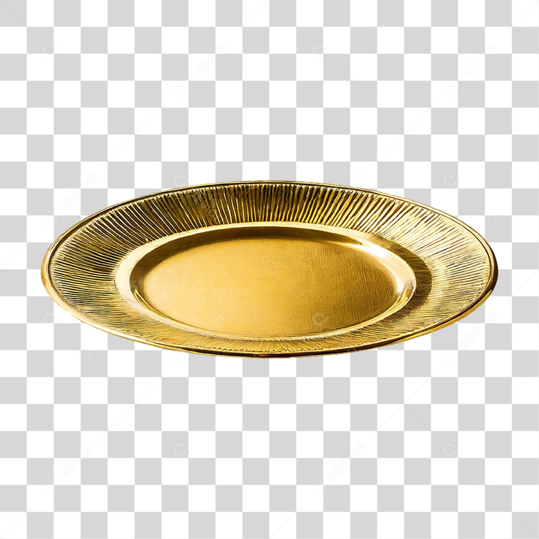 Bandeja Dourada PNG Transparente