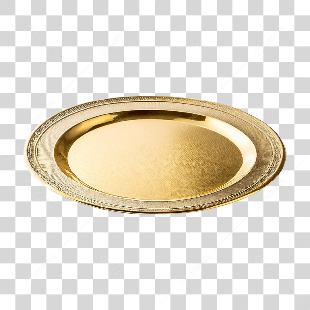Bandeja Dourada PNG Transparente
