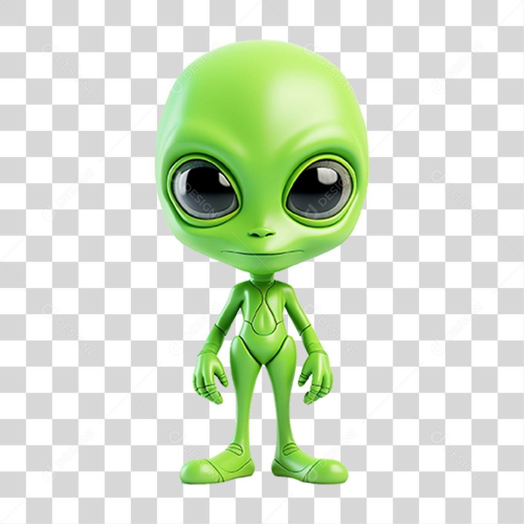 Elemento 3D Desenho Alienígena Alien PNG Transparente