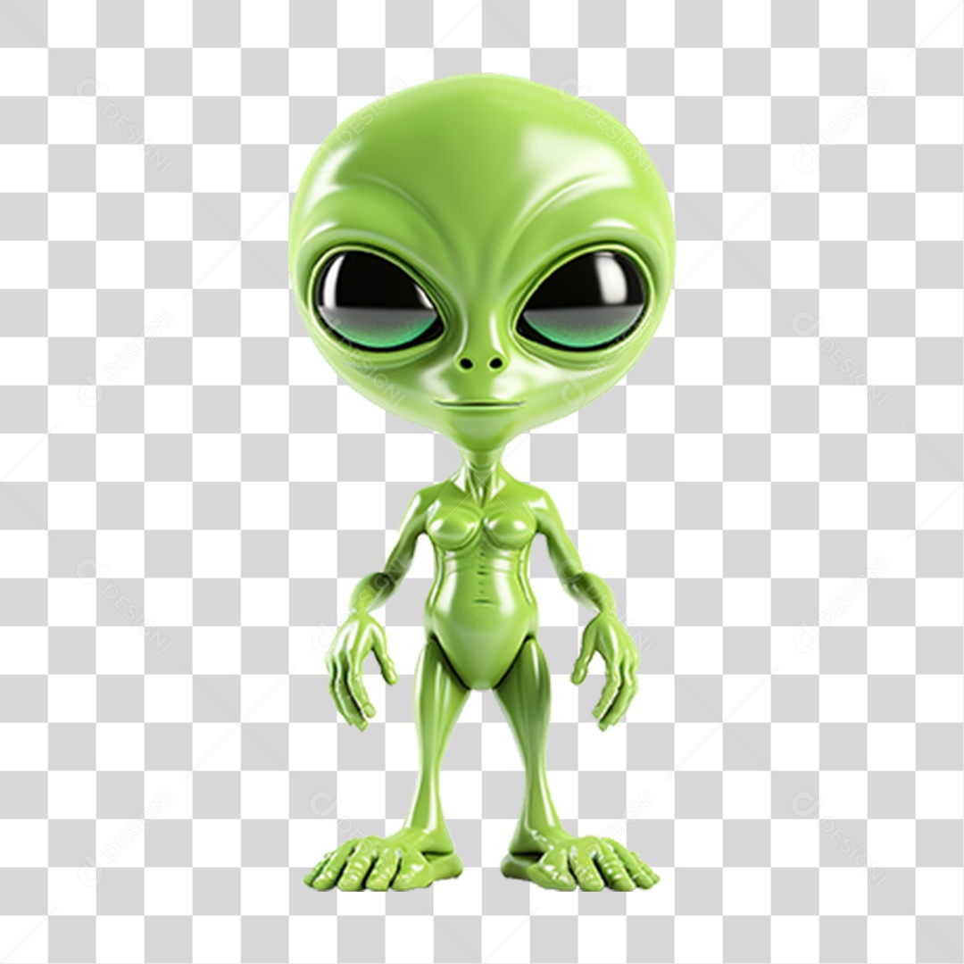 Elemento 3D Desenho Alienígena Alien PNG Transparente