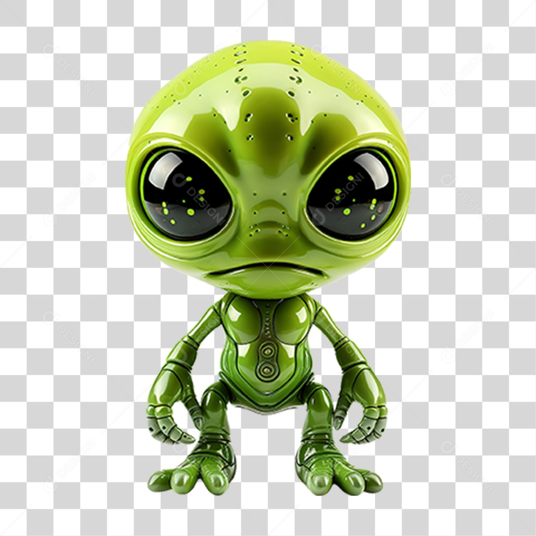 Elemento 3D Desenho Alienígena Alien PNG Transparente