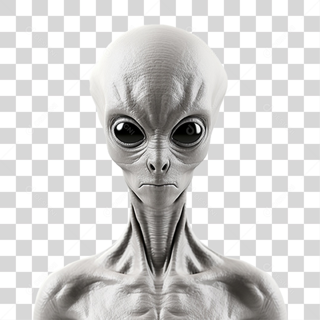 Elemento 3D Desenho Alienígena Alien PNG Transparente