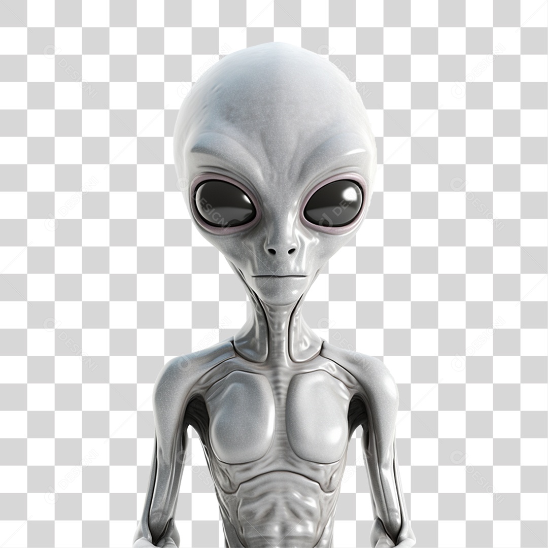 Elemento 3D Desenho Alienígena Alien PNG Transparente