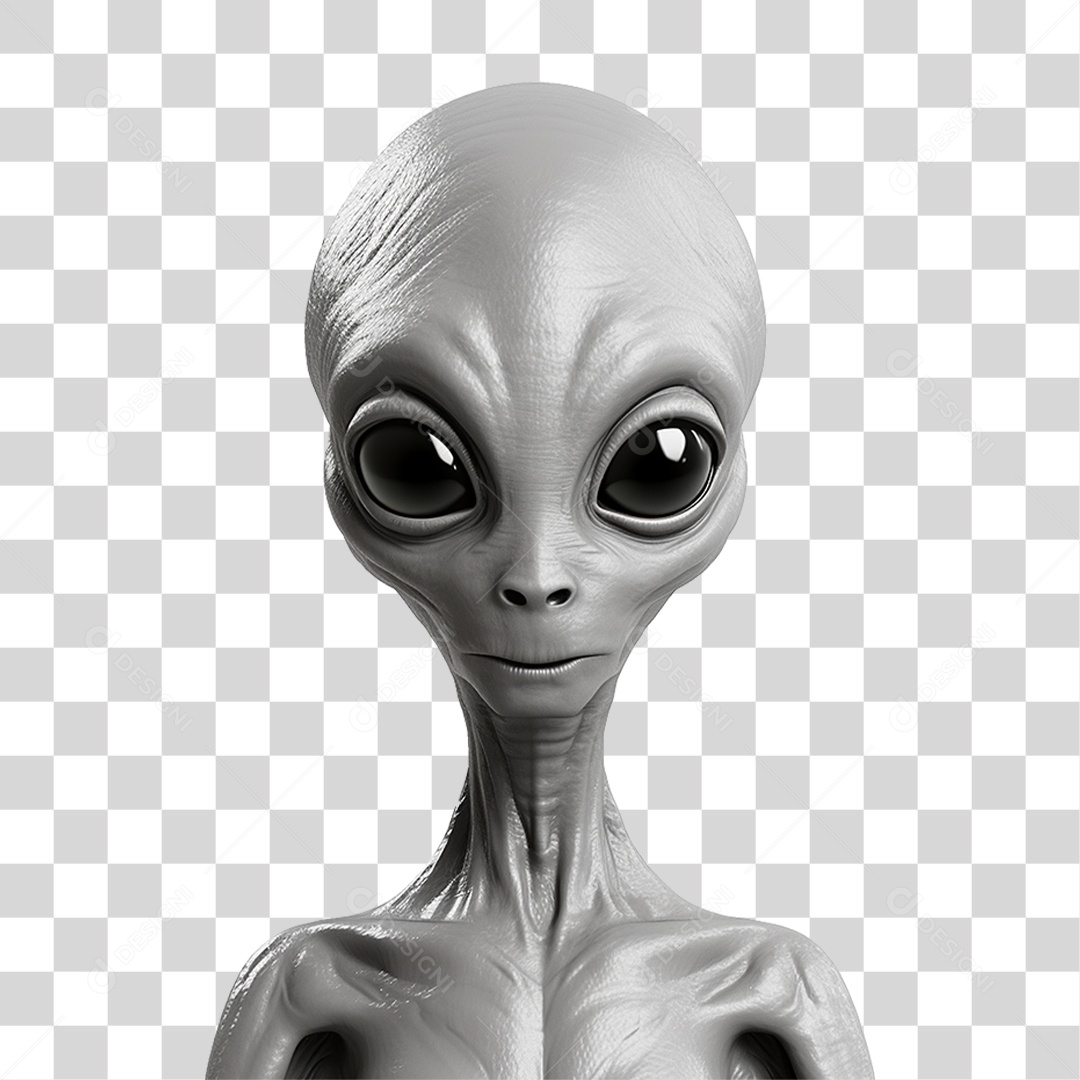 Elemento 3D Desenho Alienígena Alien PNG Transparente