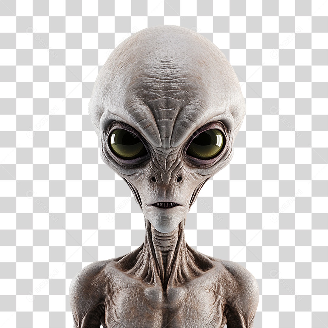 Elemento 3D Desenho Alienígena Alien PNG Transparente