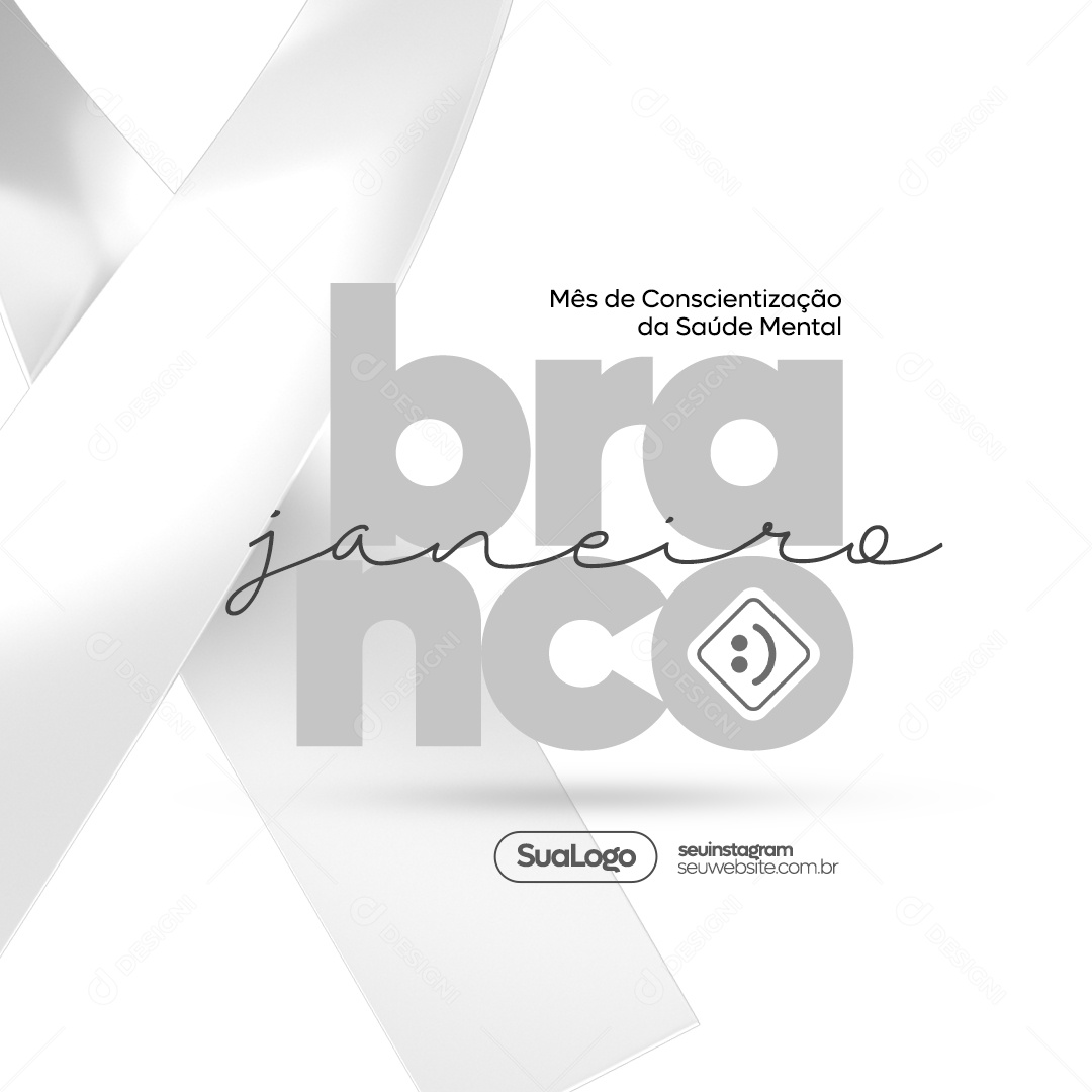 Social Media Janeiro Branco Saúde Mental PSD Editável