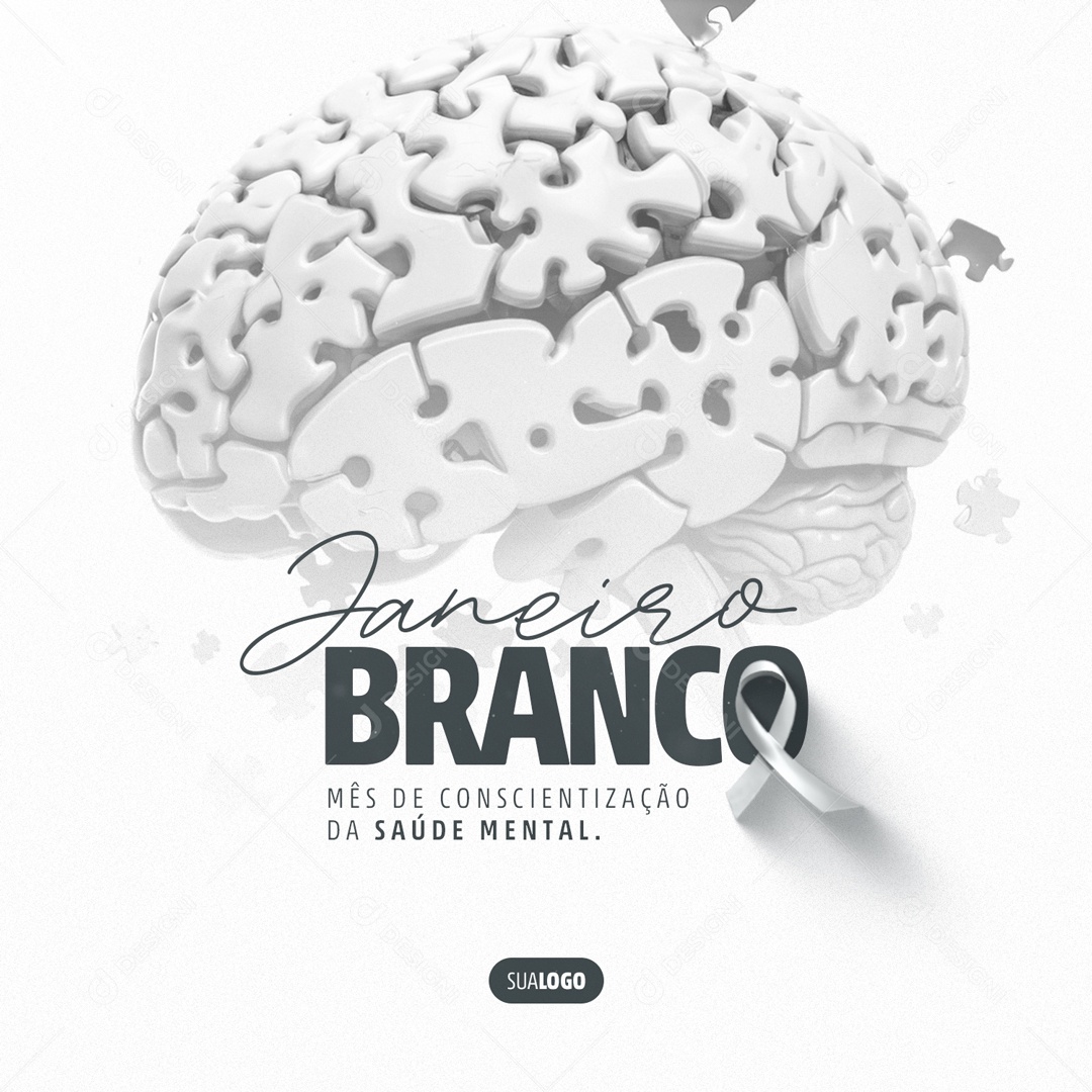 Janeiro Branco Mês de Conscientização da Saúde Mental Social Media PSD Editável