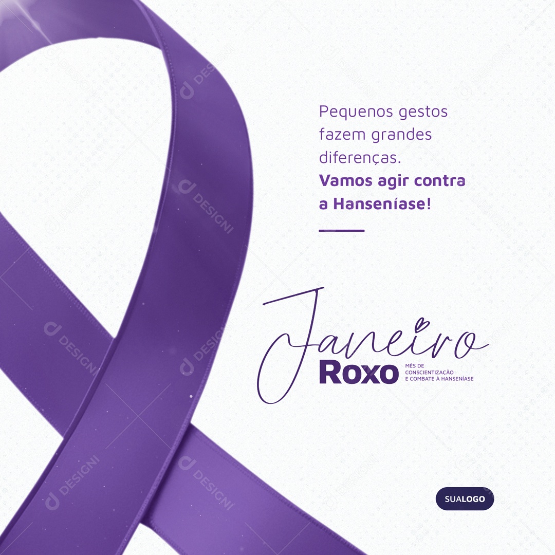 Janeiro Roxo Pequenos Gestos Fazem Grandes Diferenças Social Media PSD Editável
