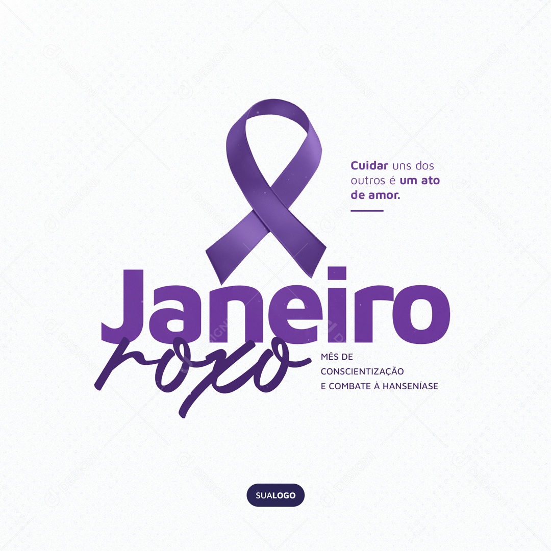 Janeiro Roxo Cuidar uns dos Outros é um Ato de Amor Social Media PSD Editável