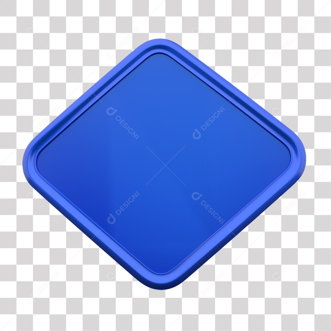 Painel Azul Elemento 3D para Composição PNG Transparente