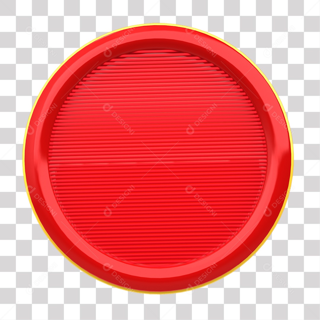 Painel Vermelho Elemento 3D para Composição PNG Transparente