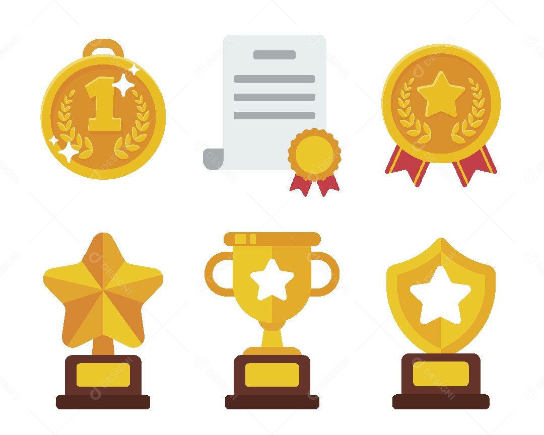 Conjunto de Troféus Ilustração Vetor EPS