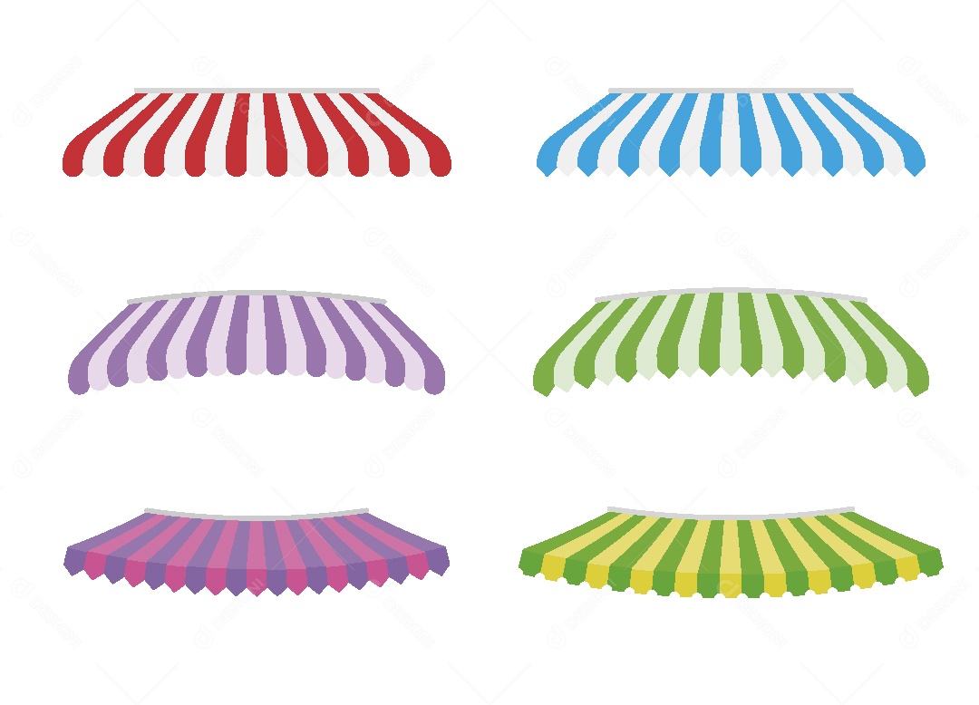 Conjunto de Toldos de Lojas Ilustração Vetor EPS