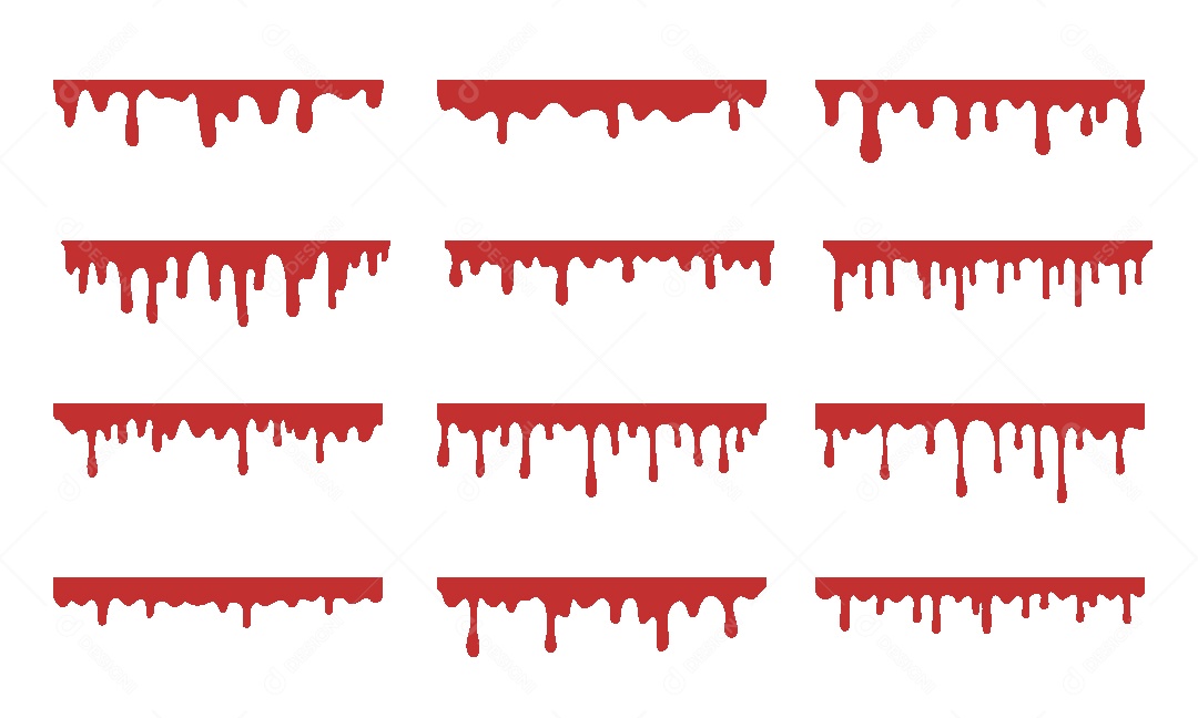 Conjunto de Respingos de Tinta Ilustração Vetor EPS