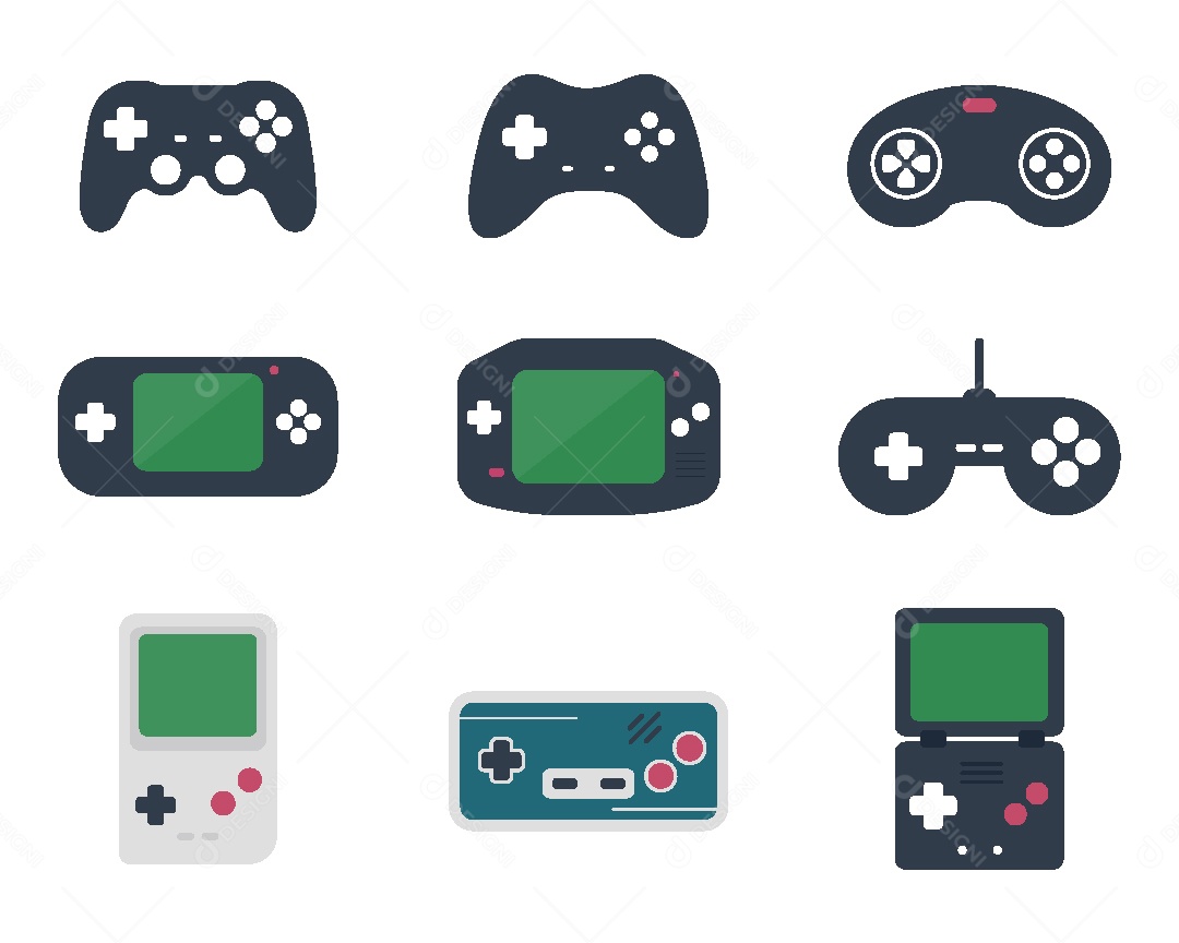 Conjunto de Ícones de Controle Ilustração Vetor EPS