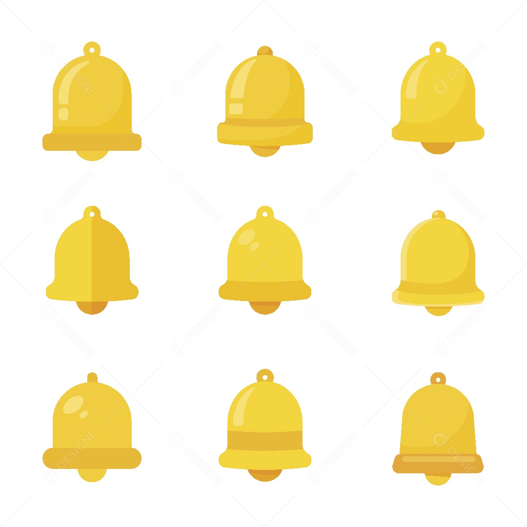 Conjunto de Ícones de Notificações Ilustração Vetor EPS