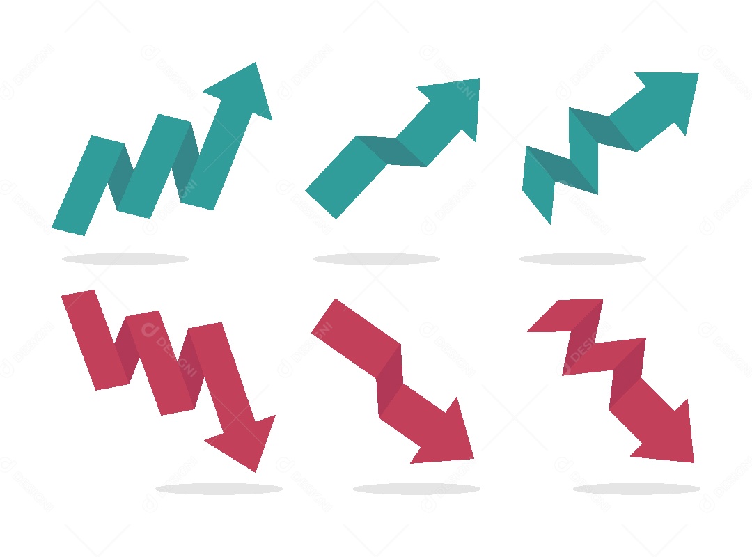 Conjunto de Setas de Gráficos Ilustração Vetor EPS