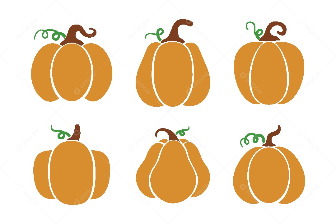 Conjunto de Abóbora Ilustração Vetor EPS