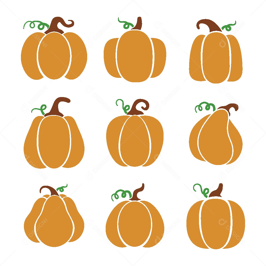 Conjunto de Abóbora Ilustração Vetor EPS