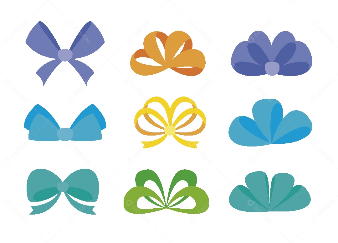 Conjunto de Laços de Fita Ilustração Vetor EPS