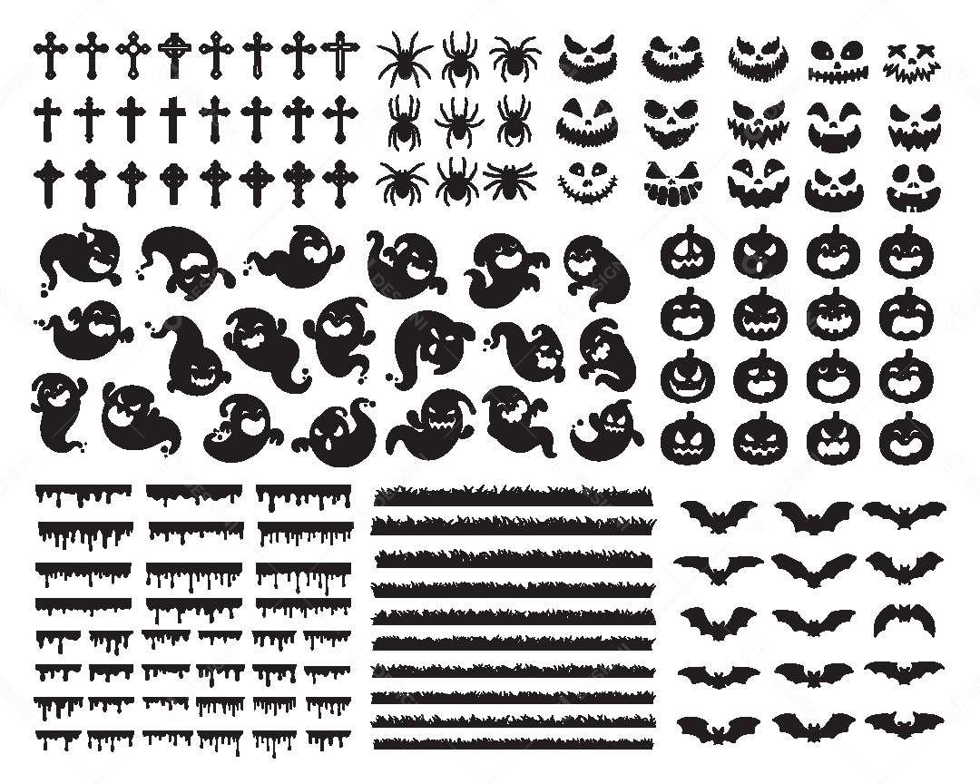 Conjunto do Halloween Ilustração Vetor EPS