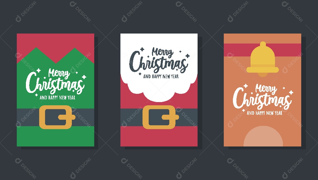 Conjunto de Cartões de Natal Ilustração Vetor EPS