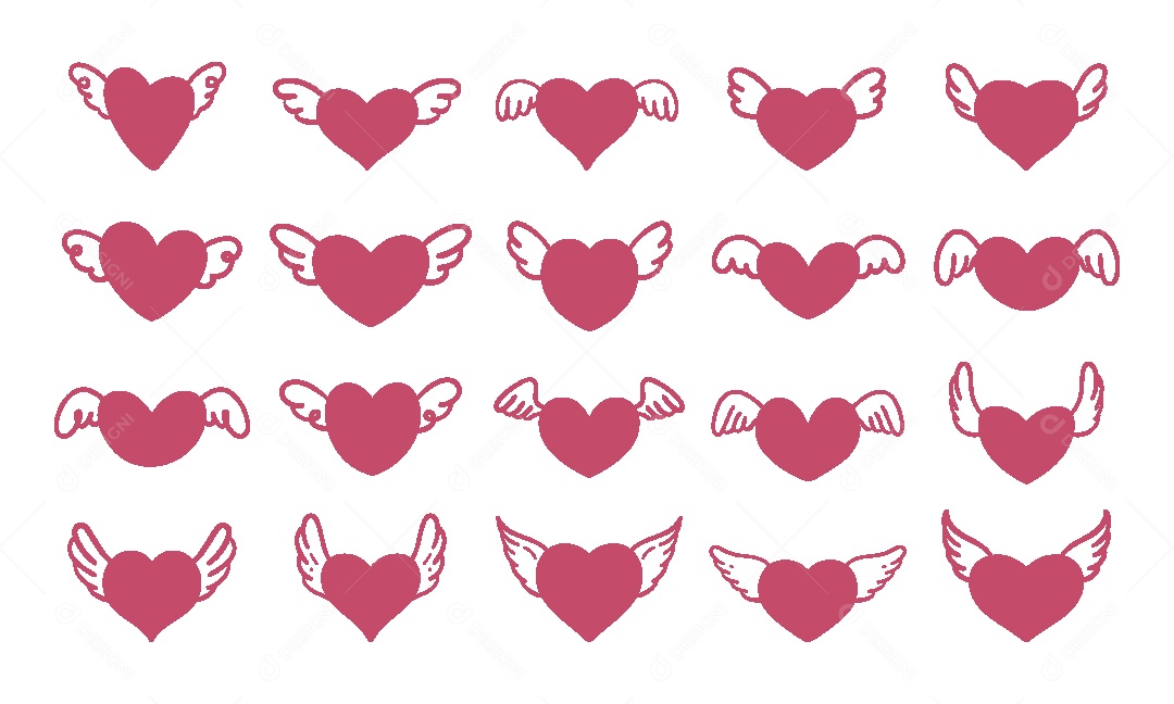 Conjunto de Coração Ilustração Vetor EPS