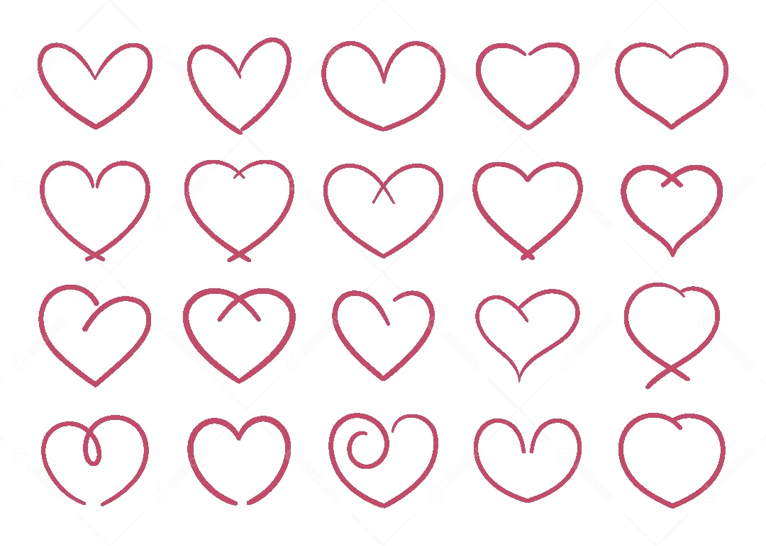 Conjunto de Coração Ilustração Vetor EPS